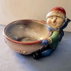 Charming Snowman Ceramic Bowl
